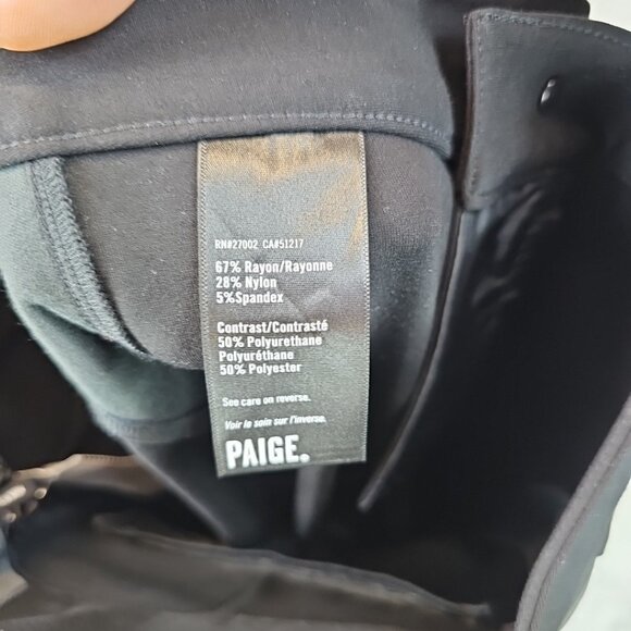 Paige Pants Womens Size 26 Black Transcend Knit Karlee Mid Rise Skinny Ankle - Picture 8 of 15